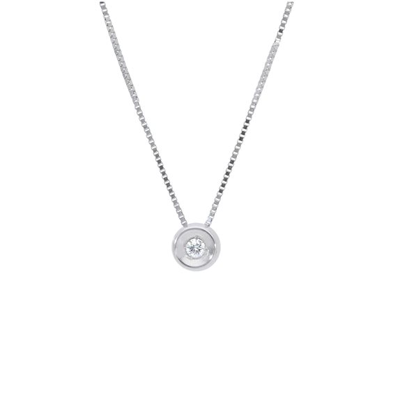 Collana Gioielleria Dossena  Donna in Oro bianco Diamante 0.02 Ct COOR-211-253 - COOR-211-253